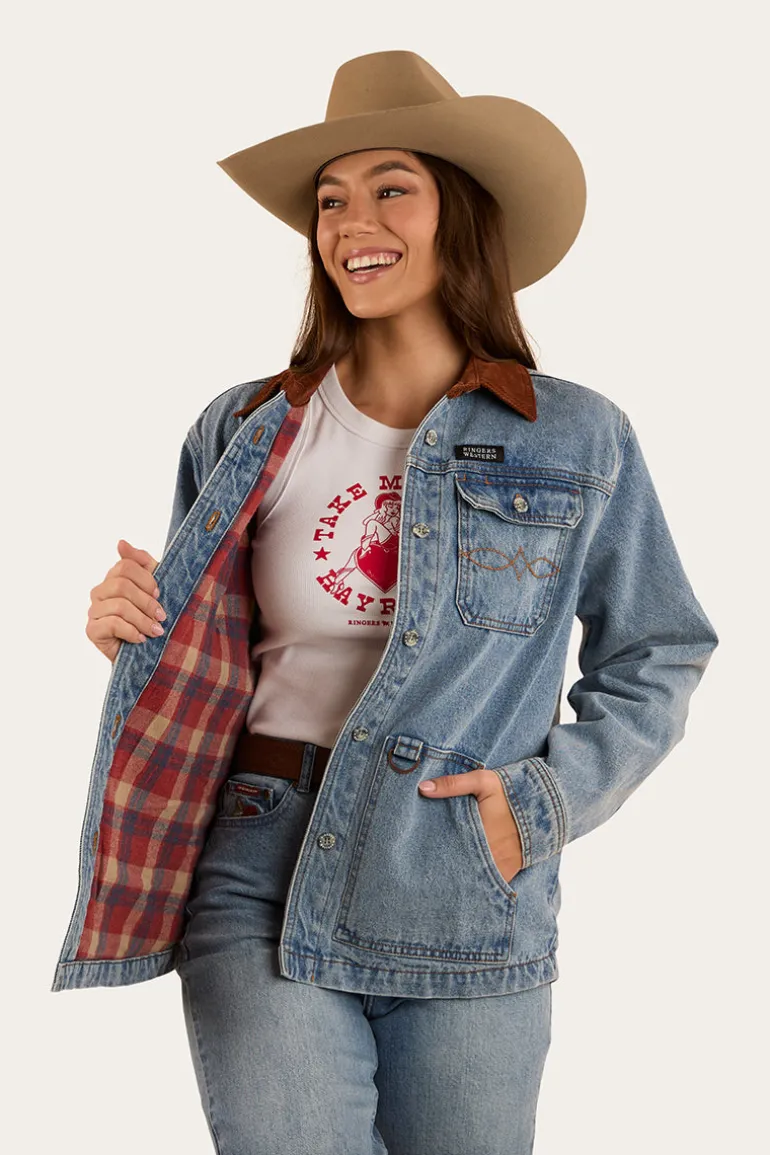 Rosebrook Womens Overshirt - Light Wash Blue