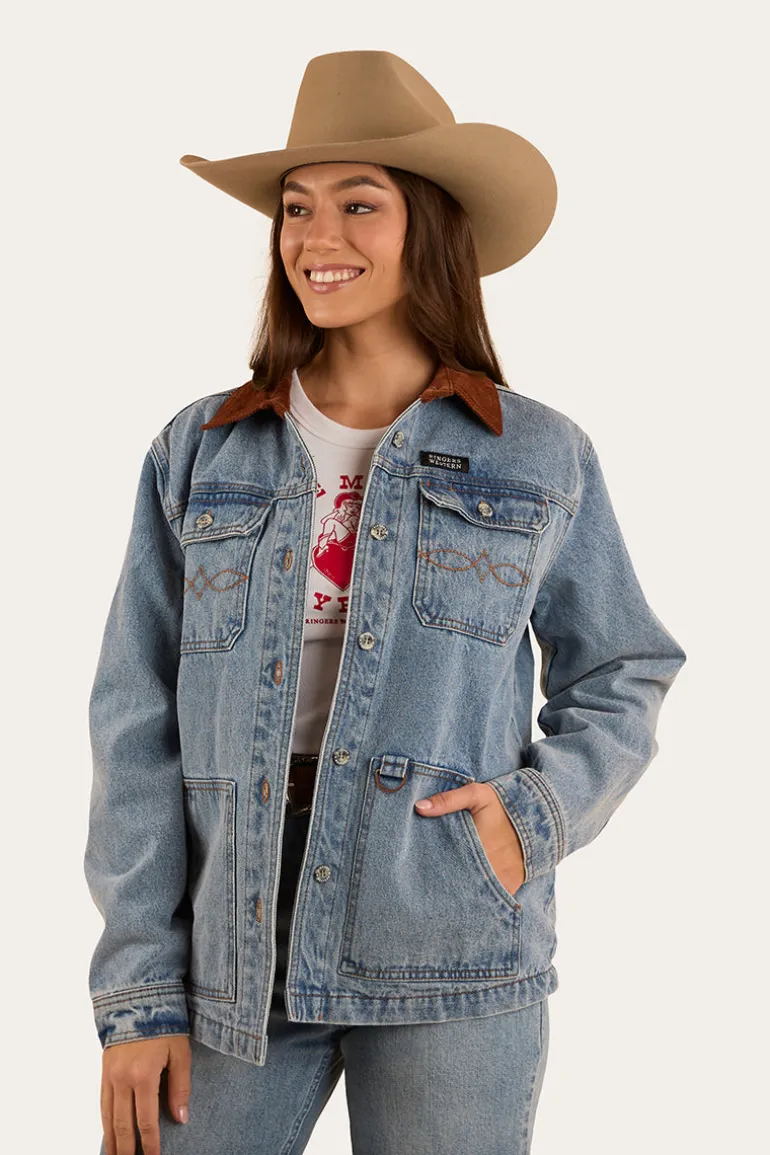 Rosebrook Womens Overshirt - Light Wash Blue
