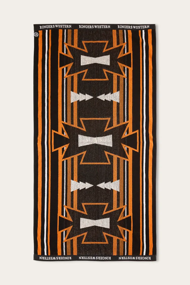 RW Aztec Jacquard Towel - Black
