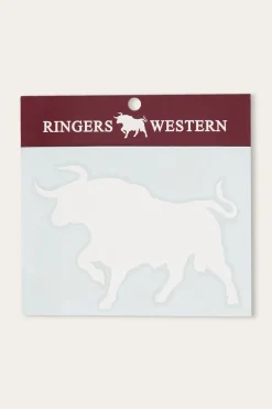 RW Bull Die Cut Sticker - White