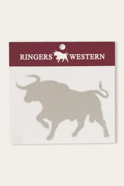 RW Bull Die Cut Sticker - Silver