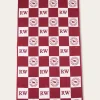 RW Check Cotton Jacquard Towel - Burgundy