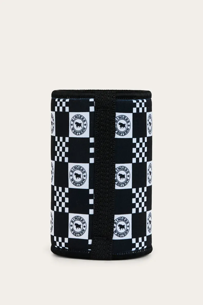 RW Check Stubby Cooler - Navy