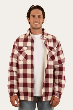 Sawyer Mens Sherpa Flannel - Deep Burgundy