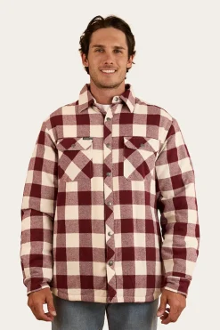 Sawyer Mens Sherpa Flannel - Deep Burgundy