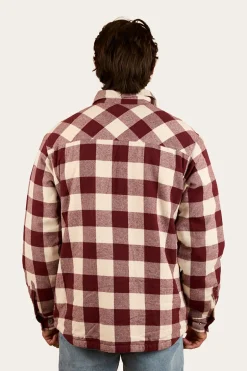 Sawyer Mens Sherpa Flannel - Deep Burgundy