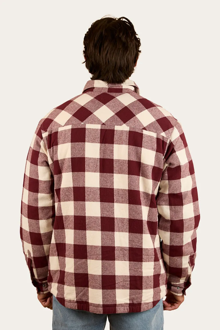 Sawyer Mens Sherpa Flannel - Deep Burgundy