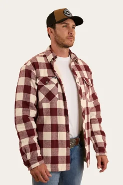 Sawyer Mens Sherpa Flannel - Deep Burgundy