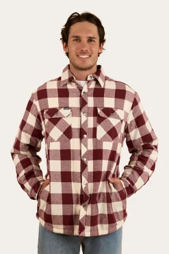 Sawyer Mens Sherpa Flannel - Deep Burgundy