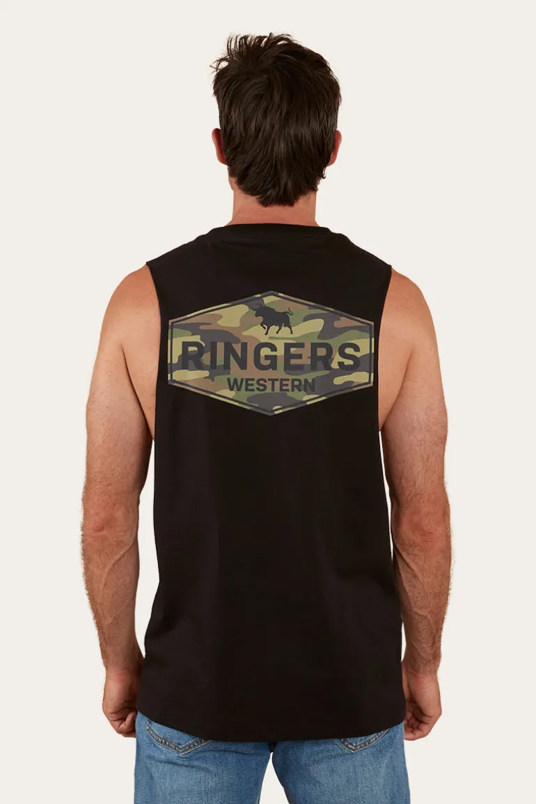 Servo Mens Muscle Tank - Black/Camo