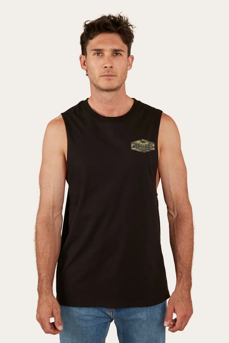 Servo Mens Muscle Tank - Black/Camo