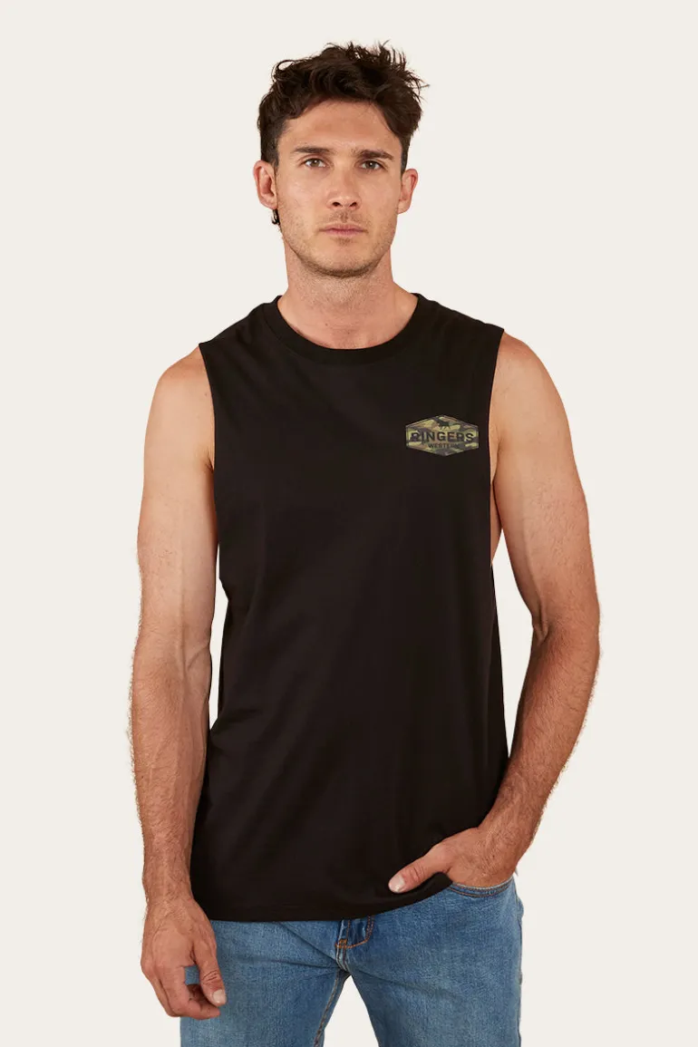 Servo Mens Muscle Tank - Black/Camo