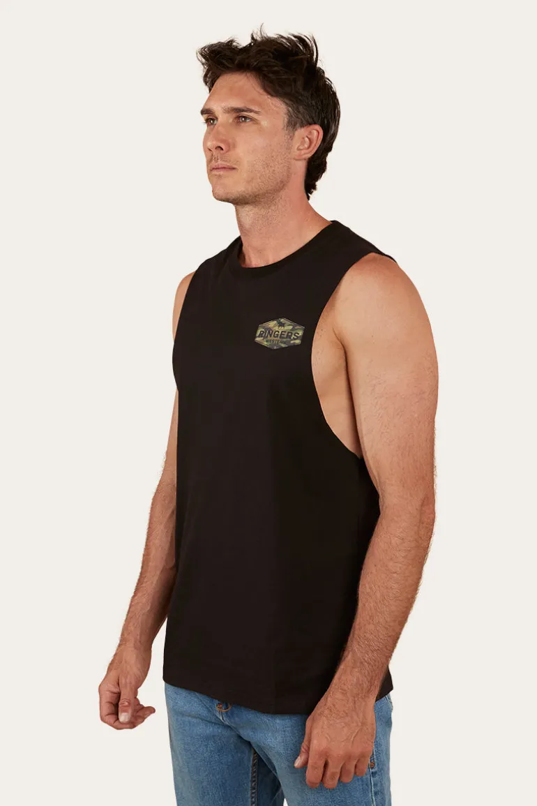 Servo Mens Muscle Tank - Black/Camo
