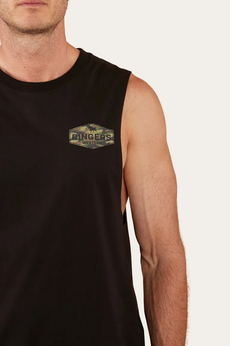 Servo Mens Muscle Tank - Black/Camo