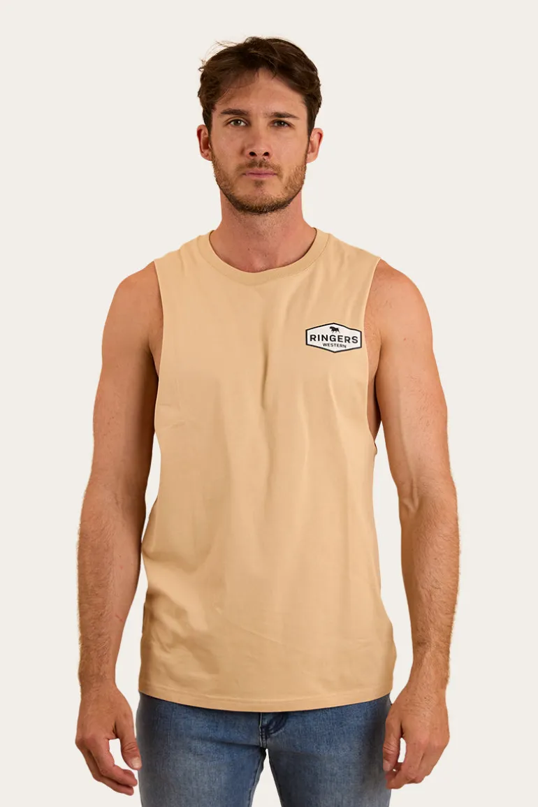 Servo Mens Muscle Tank - Dark Sand