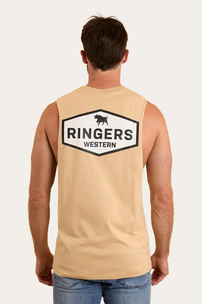 Servo Mens Muscle Tank - Dark Sand