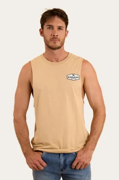 Servo Mens Muscle Tank - Dark Sand