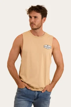 Servo Mens Muscle Tank - Dark Sand