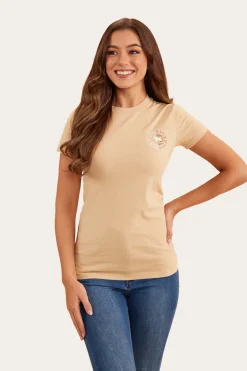 Signature Bull Flag Womens Classic Fit T-Shirt - Dark Sand