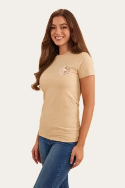 Signature Bull Flag Womens Classic Fit T-Shirt - Dark Sand