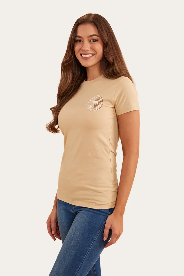 Signature Bull Flag Womens Classic Fit T-Shirt - Dark Sand