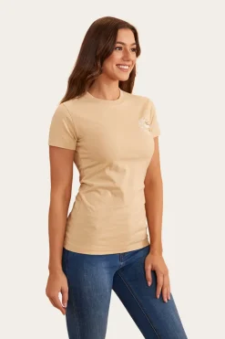 Signature Bull Flag Womens Classic Fit T-Shirt - Dark Sand