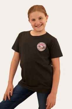 Signature Bull Kids Classic Fit T-Shirt - Charcoal/Pink Camo