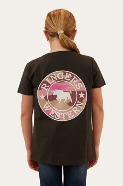 Signature Bull Kids Classic Fit T-Shirt - Charcoal/Pink Camo