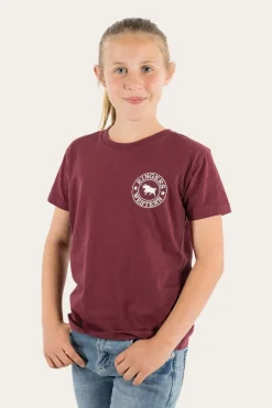 Signature Bull Kids Classic Fit T-Shirt - Burgundy/White