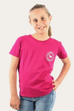 Signature Bull Kids Classic Fit T-Shirt - Magenta/Silver