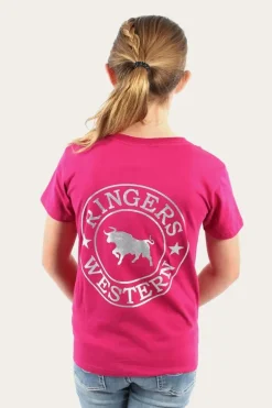 Signature Bull Kids Classic Fit T-Shirt - Magenta/Silver