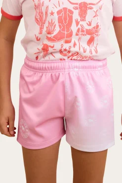 Signature Bull Kids Footy Short - Pink