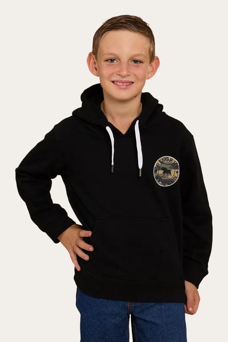 Signature Bull Kids Pullover Hoodie - Black/Camo