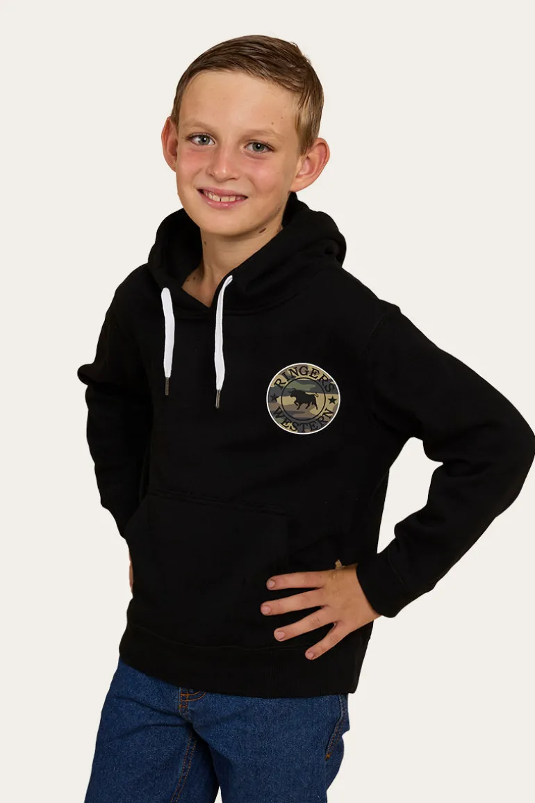 Signature Bull Kids Pullover Hoodie - Black/Camo