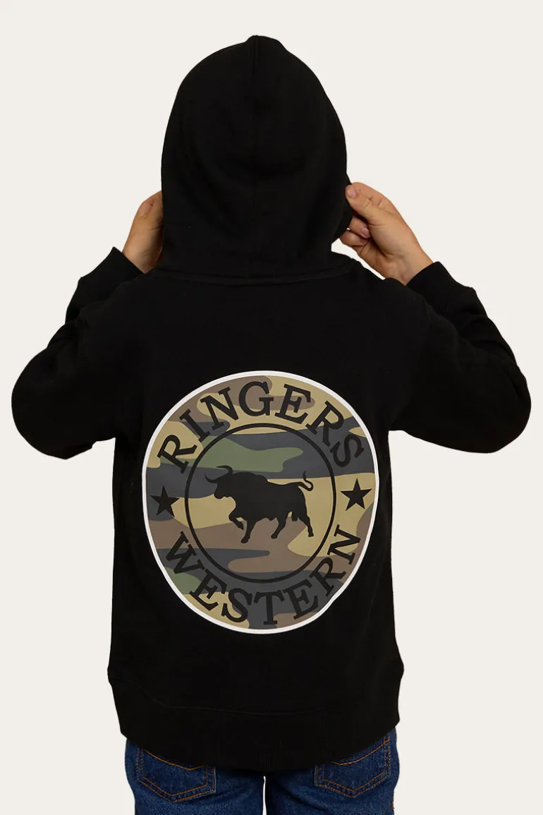Signature Bull Kids Pullover Hoodie - Black/Camo