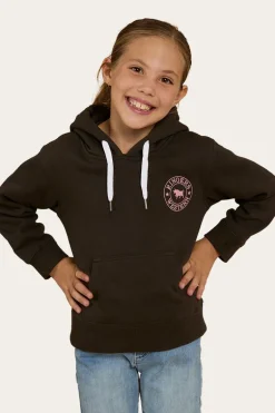 Signature Bull Kids Pullover Hoodie - Charcoal/Rosey
