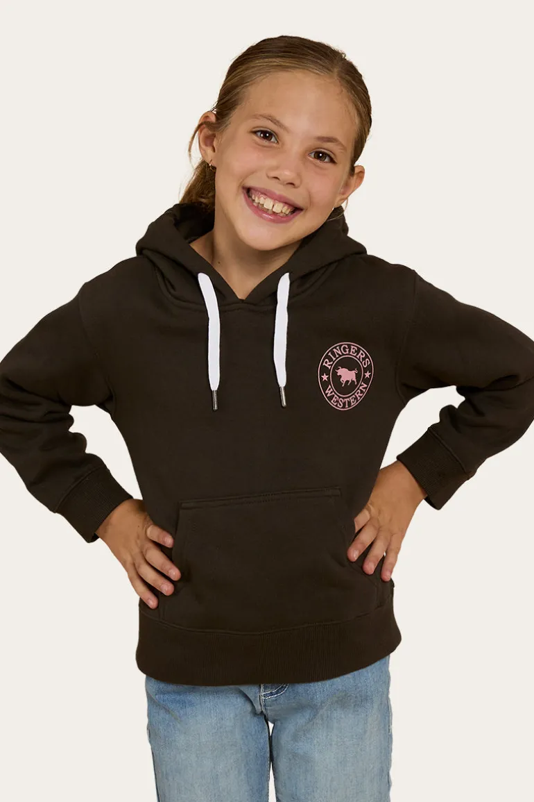 Signature Bull Kids Pullover Hoodie - Charcoal/Rosey
