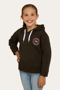 Signature Bull Kids Pullover Hoodie - Charcoal/Rosey