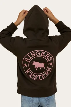 Signature Bull Kids Pullover Hoodie - Charcoal/Rosey