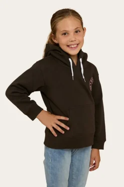 Signature Bull Kids Pullover Hoodie - Charcoal/Rosey