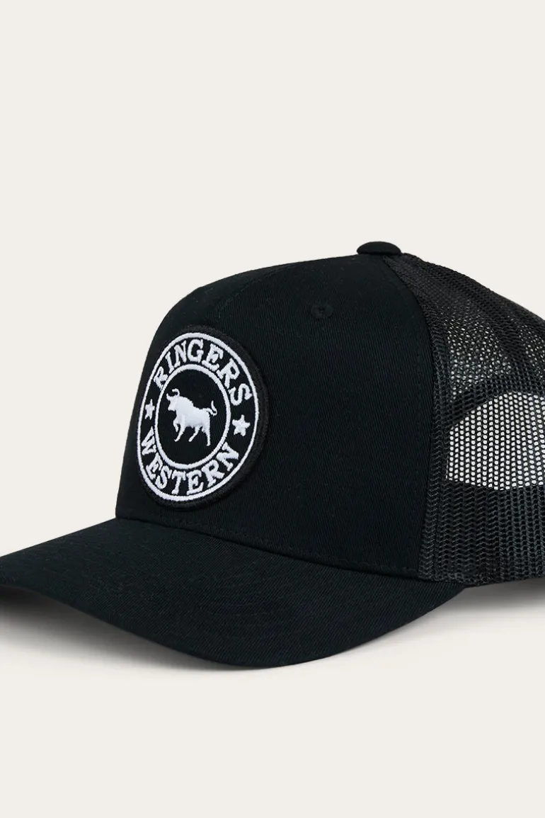 Signature Bull Kids Trucker Cap - Black / White