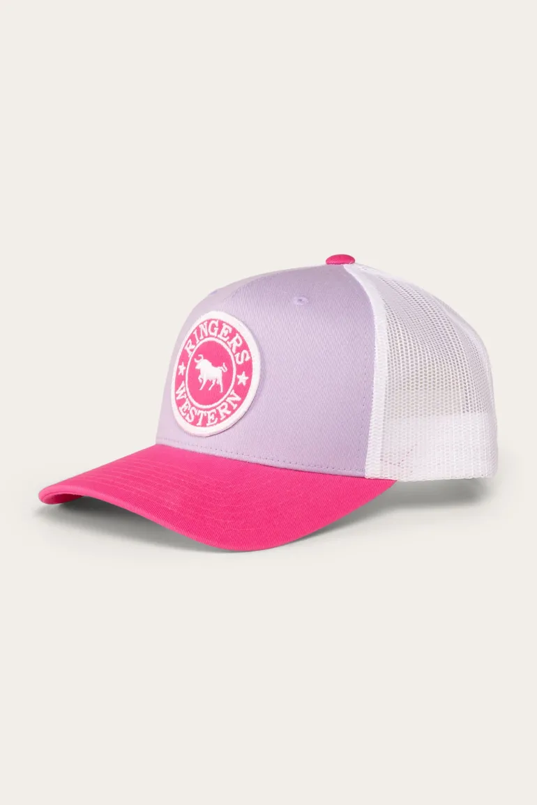 Signature Bull Kids Trucker Cap - Lilac/Candy