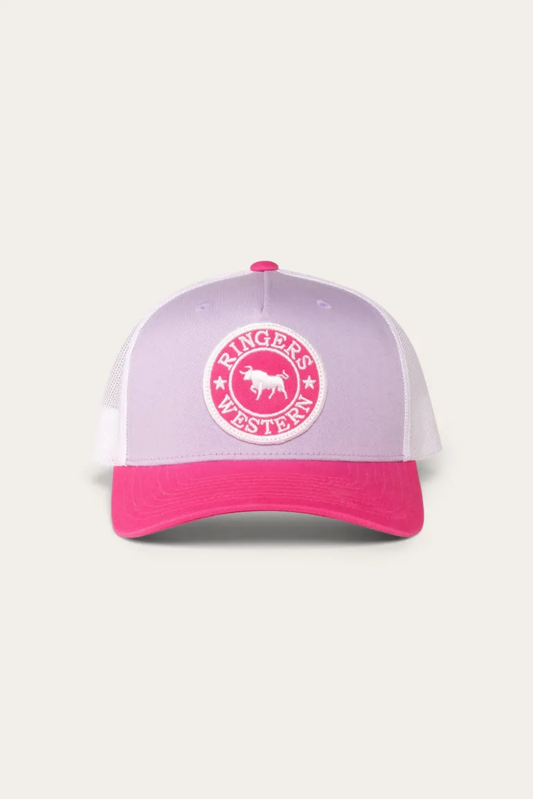 Signature Bull Kids Trucker Cap - Lilac/Candy