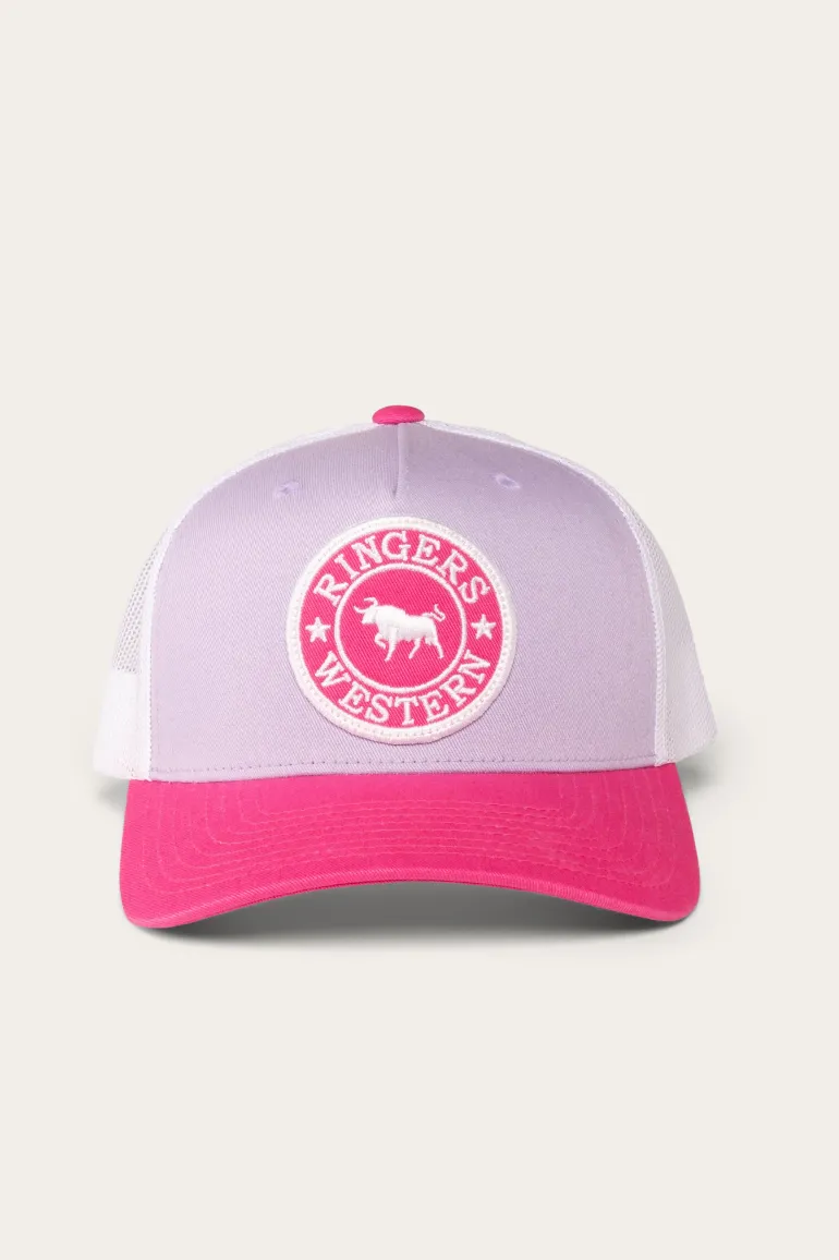 Signature Bull Kids Trucker Cap - Lilac/Candy