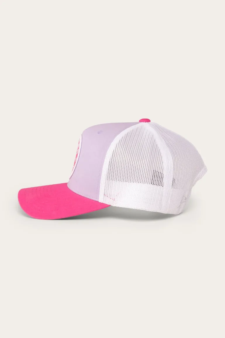 Signature Bull Kids Trucker Cap - Lilac/Candy