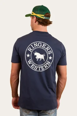 Signature Bull Mens Classic T-Shirt - Navy/White