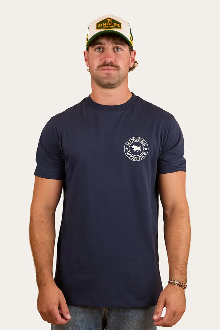 Signature Bull Mens Classic T-Shirt - Navy/White