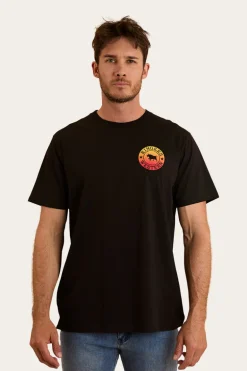 Signature Bull Mens Loose T-Shirt - Black Fade