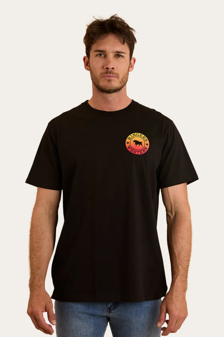 Signature Bull Mens Loose T-Shirt - Black Fade