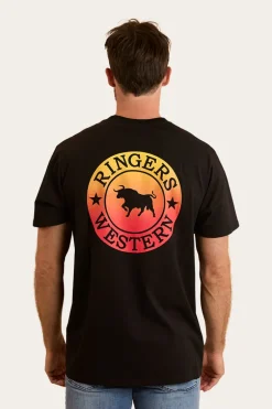 Signature Bull Mens Loose T-Shirt - Black Fade